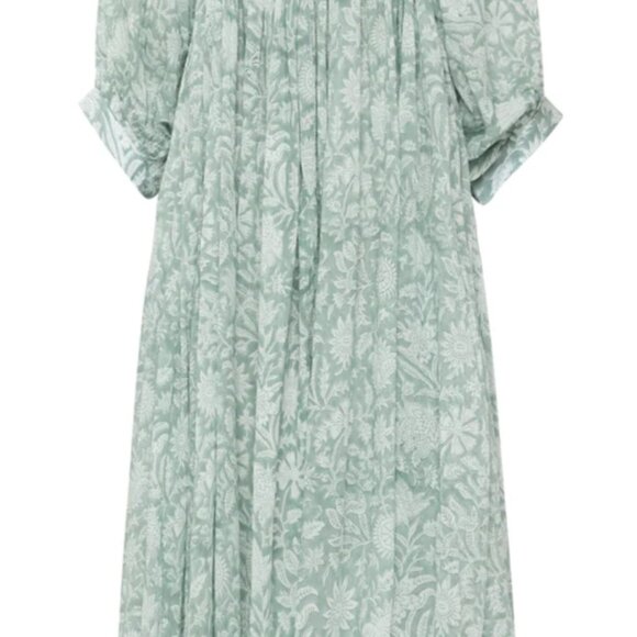 Daughters of India - Block Print Dress  - Size: SMALL  Color: Jade - Picture 4 of 5